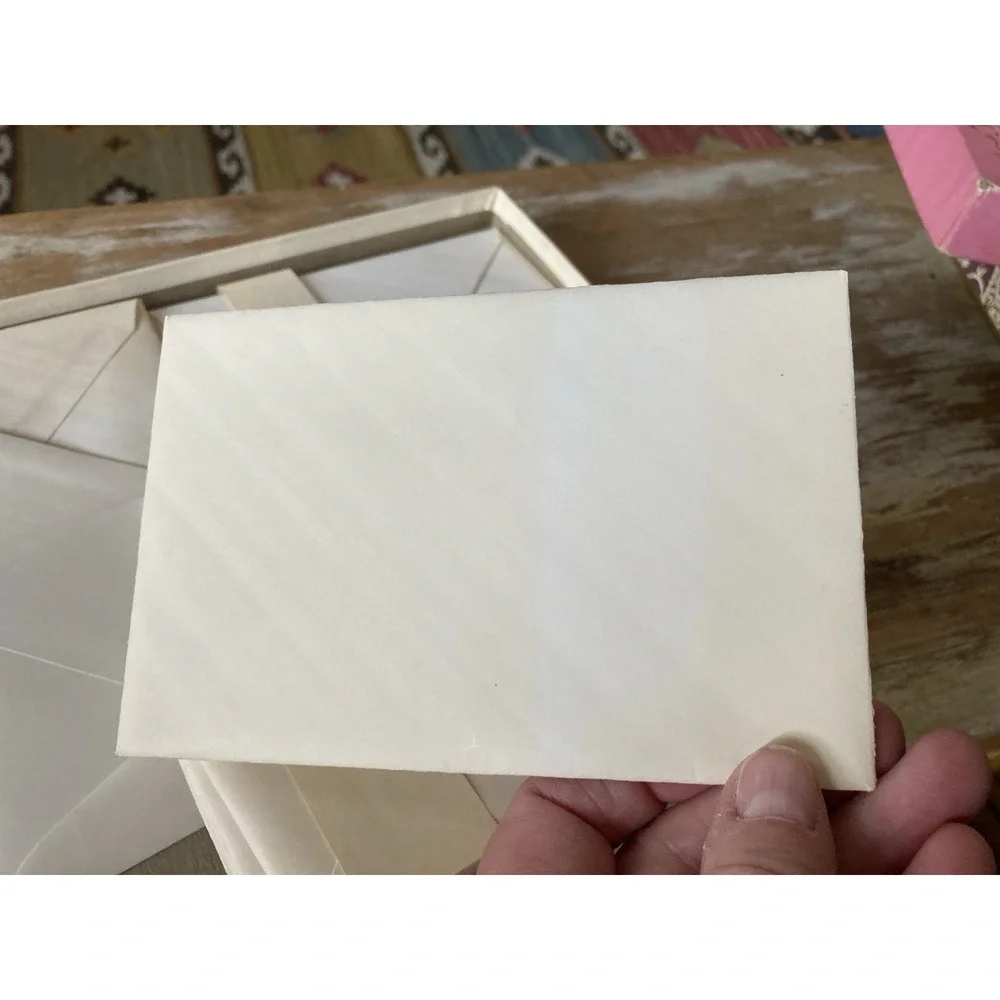 Vintage partial box of stationery letter paper Woodland pink gold design 1960's